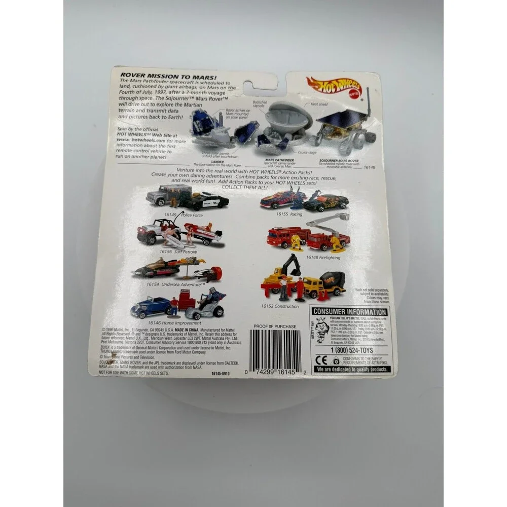 Hot Wheels Action Pack JPL Sojourner Mars Rover & Pathfinder Diecast Car SEALED